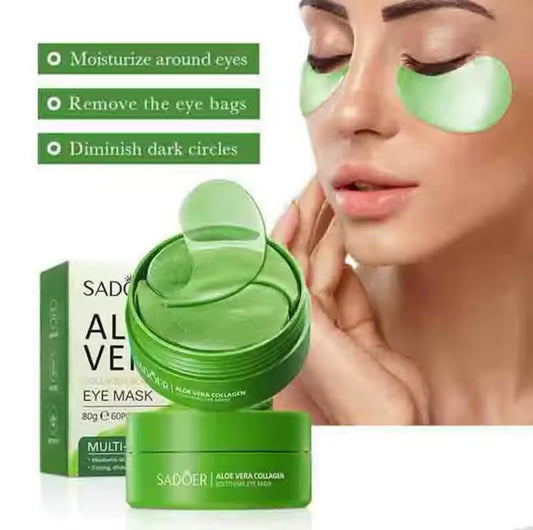 60pcs Aloe Vera Collagen Eye Mask Anti Dark Circles Eyes Bags Moisturizing